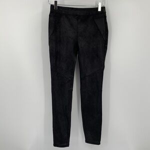 Free People faux leather black leggings ankle moto stretch skinny 2